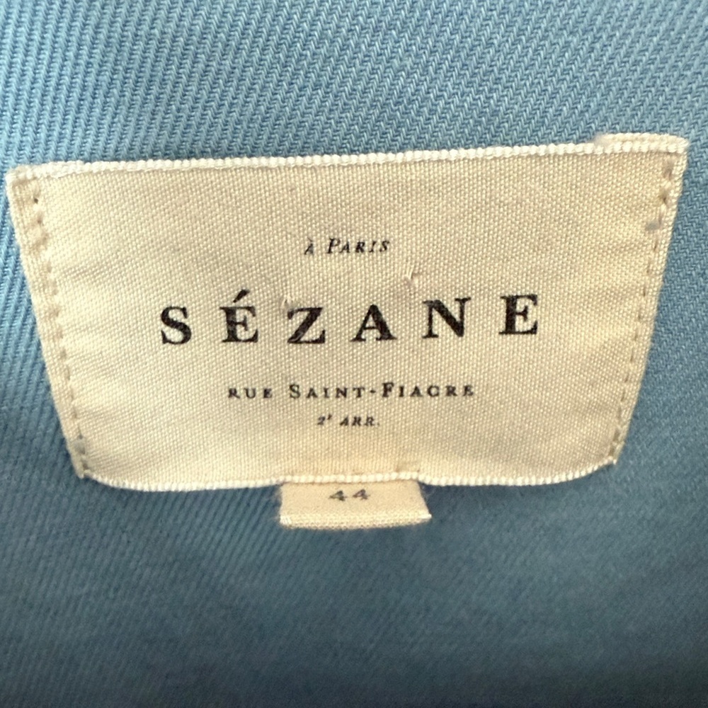 Sezane Marena Belted Utility Jacket Light Blue US 12 - Picture 6 of 15